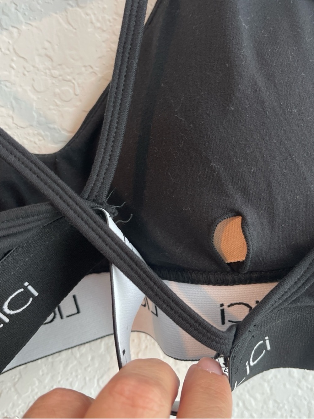 Lici Fit: Black Strappy Bralette and Biker Shorts Set - Picture 6 of 12